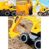 Bright Yellow Engineering Construction Truck Excavator Digger Vehicle Car Toy For Kids
