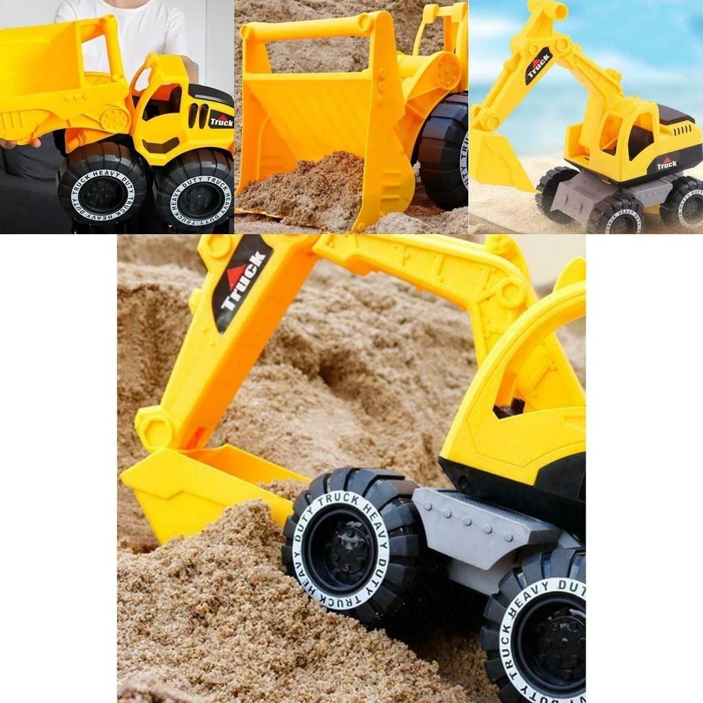 Bright Yellow Engineering Construction Truck Excavator Digger Vehicle Car Toy For Kids