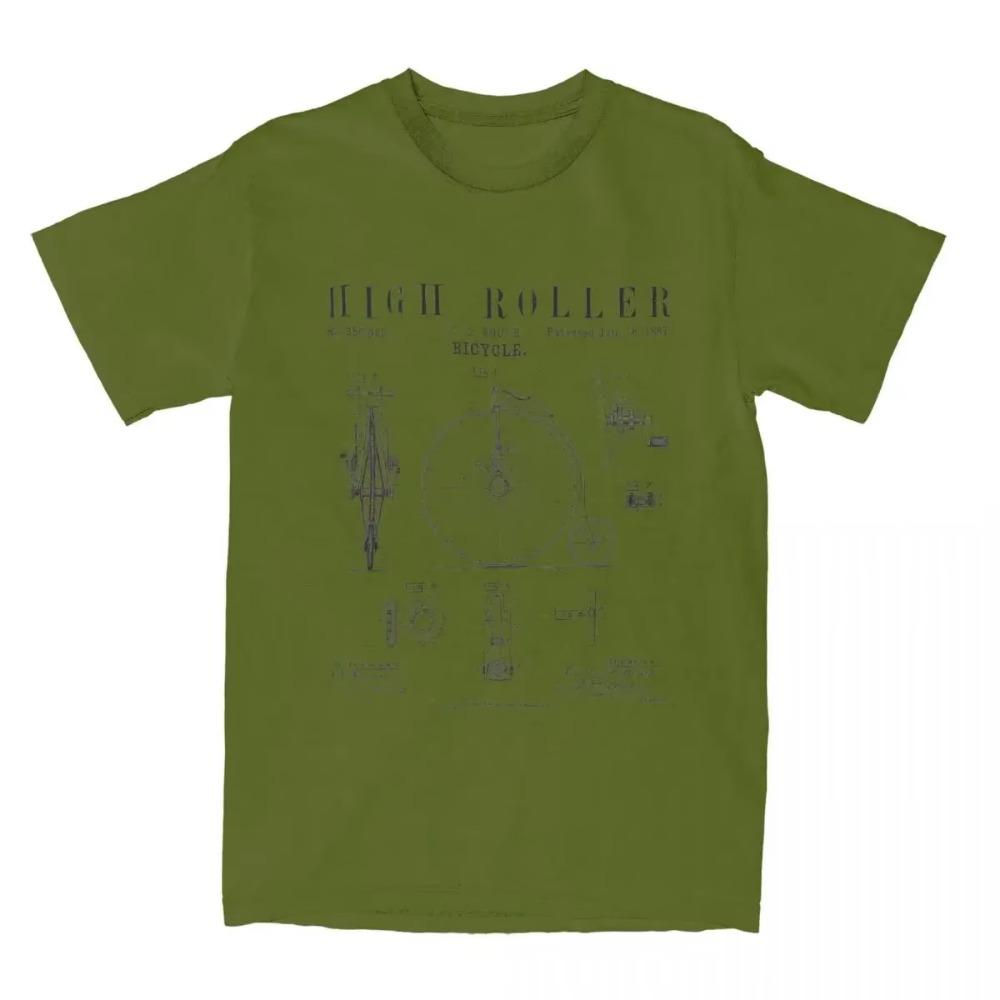 Vintage High Wheel Bicycle Drawing T Shirts Apparel for Men Women  Retro Bike Penny Farthing Tee Shirt Short Sleeve