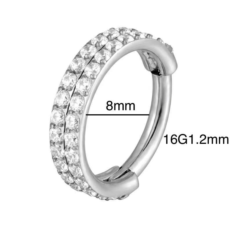 G23 Titan Piercing Doppelreihe CZ Überlegene Qualität High Segment Ringe Kleine Septum Nasenringe Ohrringe Piercing Körper Zirkon