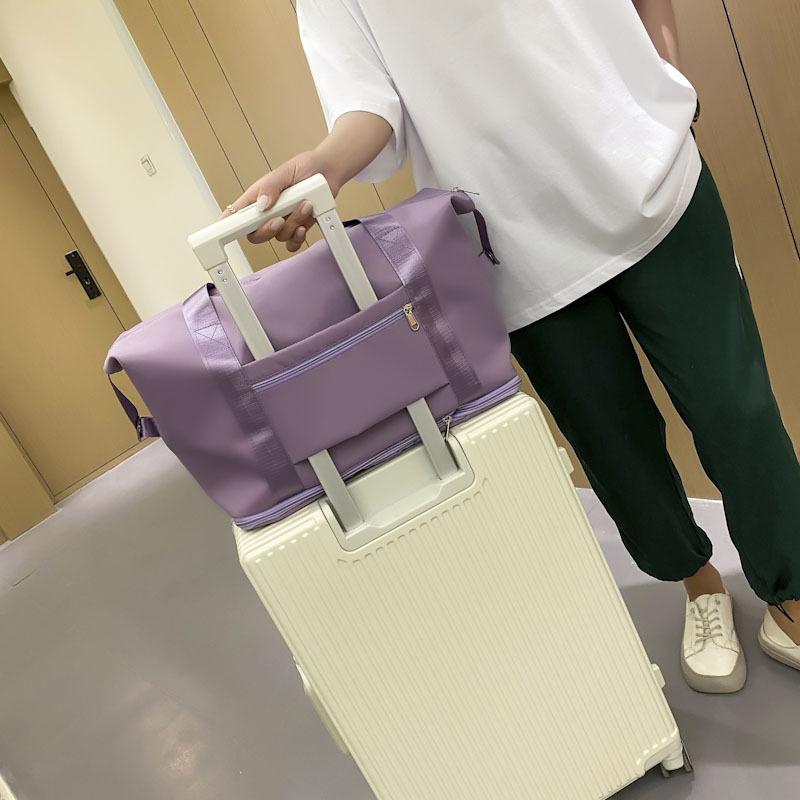 Large capacity short-distance travel bag women's shoulder expansion layer wet and dry separation yoga sports fitness bag labor bag