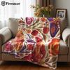 Butterfly Floral Cartoon Anime Print Flannel Blanket Soft Warm Throw for Kids Bedroom Sofa Bed Christmas Office Car