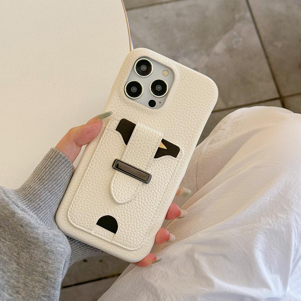 For iPhone 16 Pro Case with Card Slots Litchi Texture Leather+PET Phone Cover