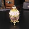Egg-shaped Jewelry Box Metal Enamel Jewelry Box Dust-proof Household Storage Creative Home Ornament Flip Jewelry Box