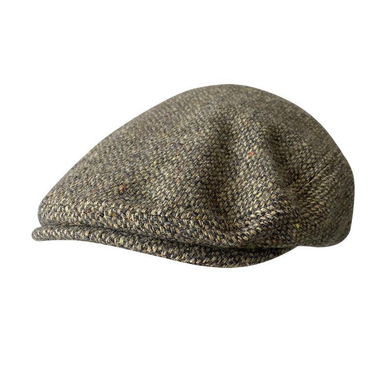 

New Wool Flat Cap Men s Golf Cabbie Hat Gatsby Ivy Cap Irish Hunting Hat Newsboy Driver Cabbies Beret BLM440 58-60CM сірий колір