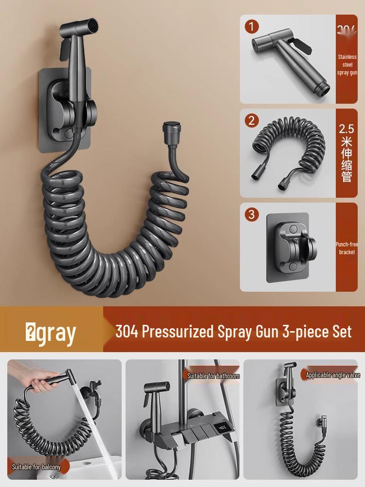 Handbrause aus Vollkupfer mit Doppelfunktion und Hochdruck für das Badezimmer