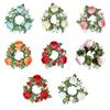 Artificial Rose Flower Candle Wreath Valentine's Day Candle Stand Rings for Pillars Wine Bottle Wedding Decoration