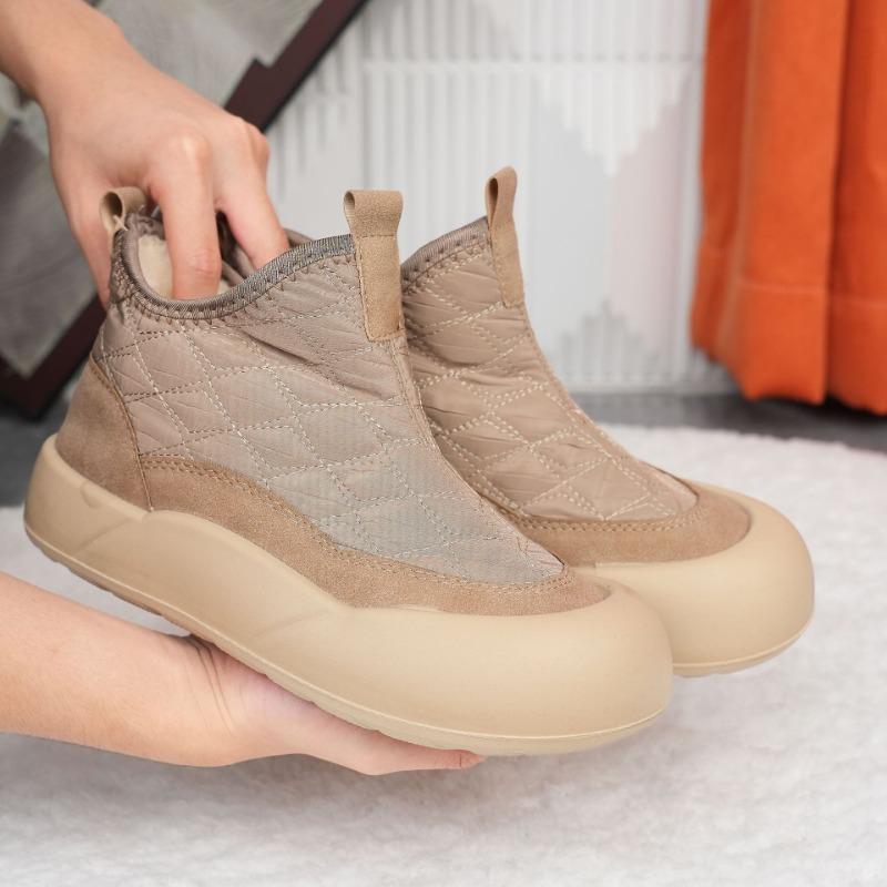 Höhenvergrößernde Schneestiefel High-Top Lässige Damenschuhe Fleece und Verdickte Baumwollstiefel