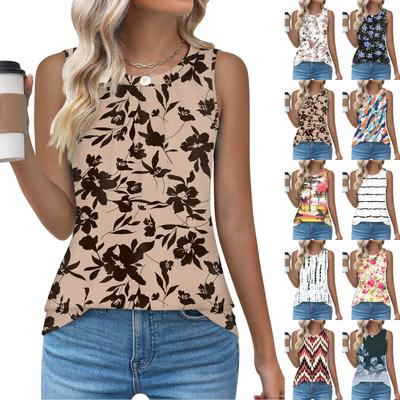 Damen Casual O-Ausschnitt Locker Ärmellos Top T-Shirt Sommer Tanktops für Frauen Tank Camisole Ärmellos Basic Tops