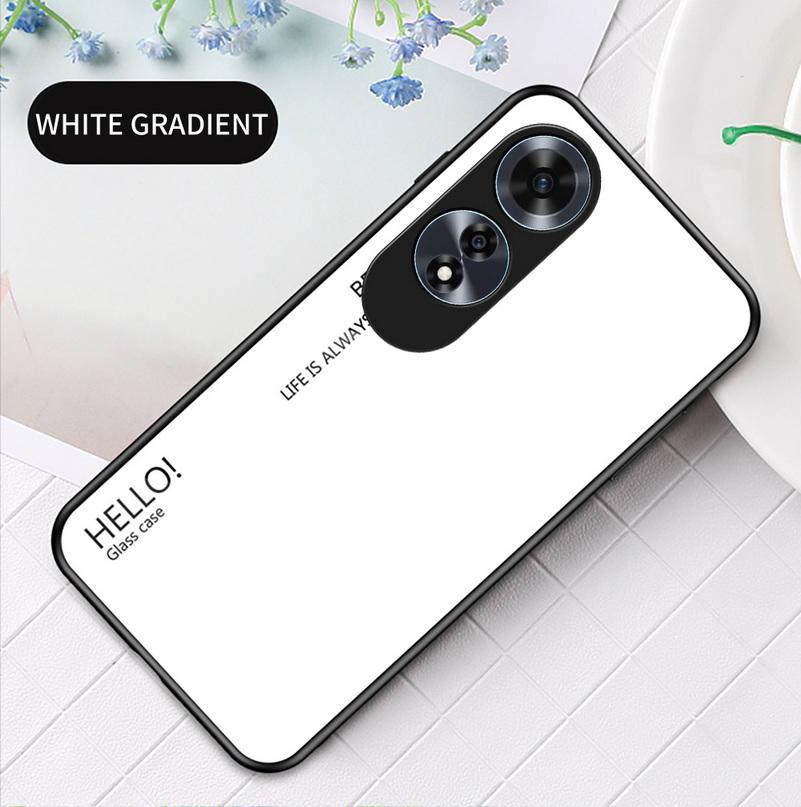 Gradient Tempered Glass Protect Case for OPPO A60 A79 A18 A38 A98 A78 A58 A17 A16 Glossy Back Cover