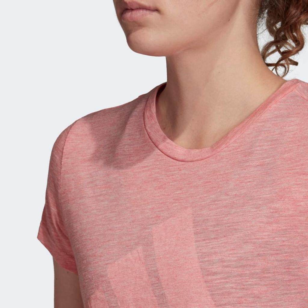 Adidas Comfortable Versatile Round Neck Short Sleeve T-Shirt Women Tops Pink FL4196