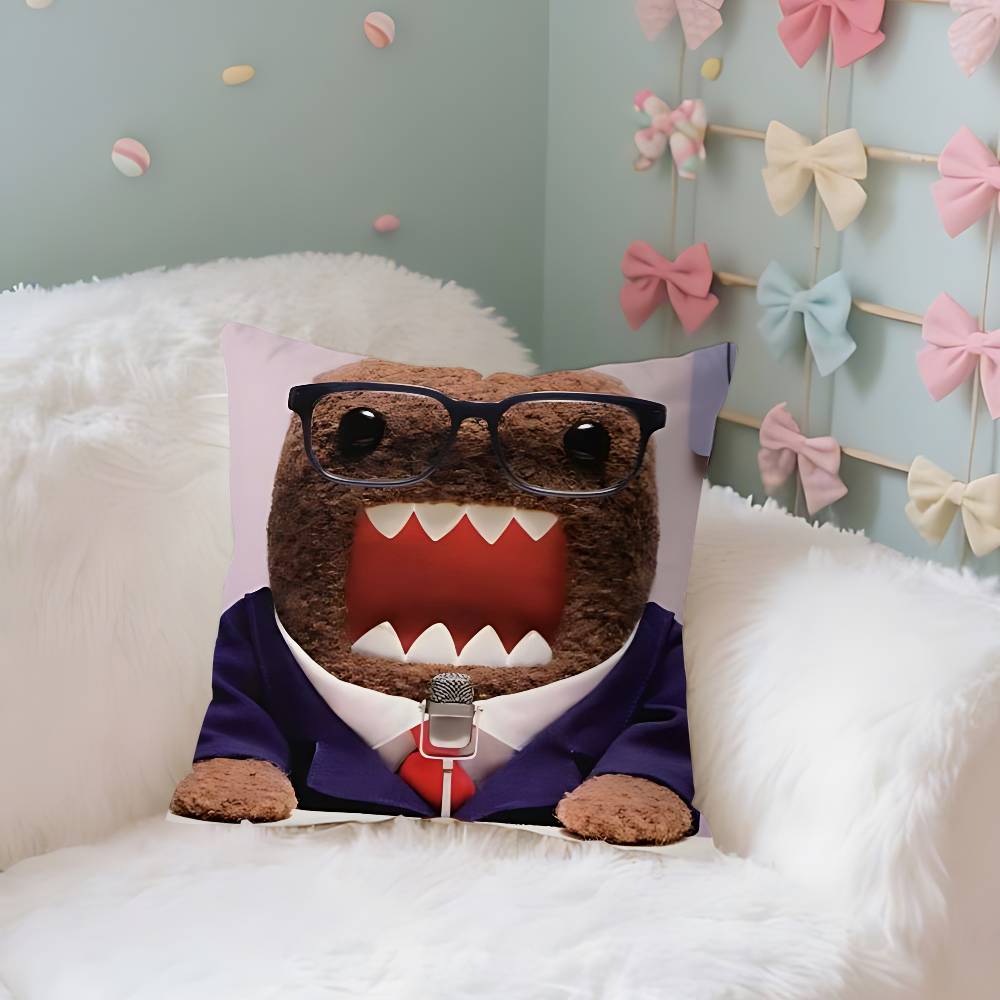 Cute DDomo Kun Case Plush Fabric Soft Pillowcase Double Sided Print Cushion Cover Household Gifts