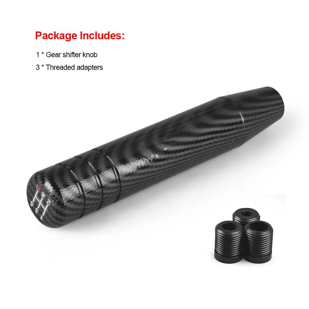 Buton Schimbător Viteze Stil Fibră de Carbon Aluminiu 18CM Mașină de Curse Universal Transmisie Manuală Manetă Schimbător cu Trei Adaptoare