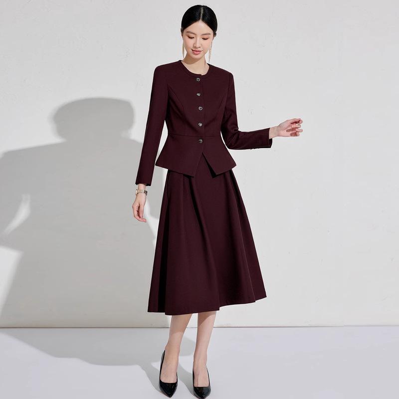 Aishangchen 2024 Women's Red Suit Set: Winter Professional & Spring/Autumn Formal Wear.