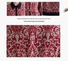 Autumn Literary Print Dress: Long-Sleeved, Cotton-Linen, Loose Fit, Extended Style with Shirt Collar