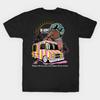 Men Black Print T-shirt Big Worm’S Ice Cream No-Cut Transfer Paper Print Cotton Tshirt
