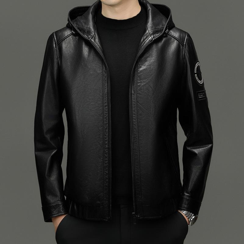 

Мужская куртка из коровьей кожи с масляной восковой пропиткой, куртка с капюшоном, осенне-зимняя новинка, модный тренд, куртка из кожи в стиле локомотив 58