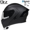 Orz Bluetooth Modular Motorcycle Helmet Full Face Half Dual Visor Winter Motorbike Men Women