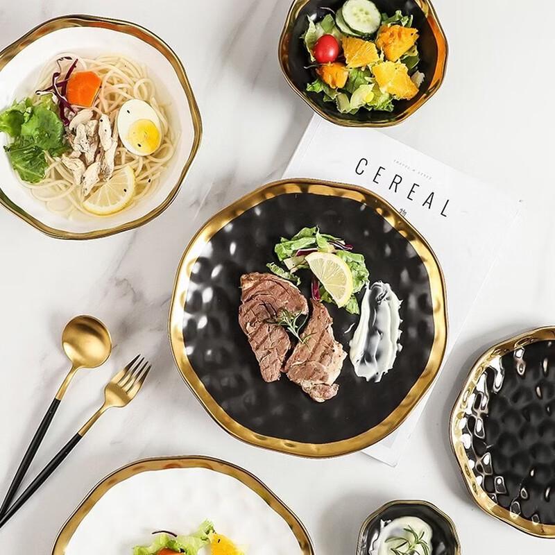 Abay Gold Rim Ceramic Dinnerware Set