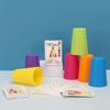 Montessori Stack Cup Speed Game Toys with Card Color Cognition Logic Parent-child Interactive Toys for Kids Early Education Toy