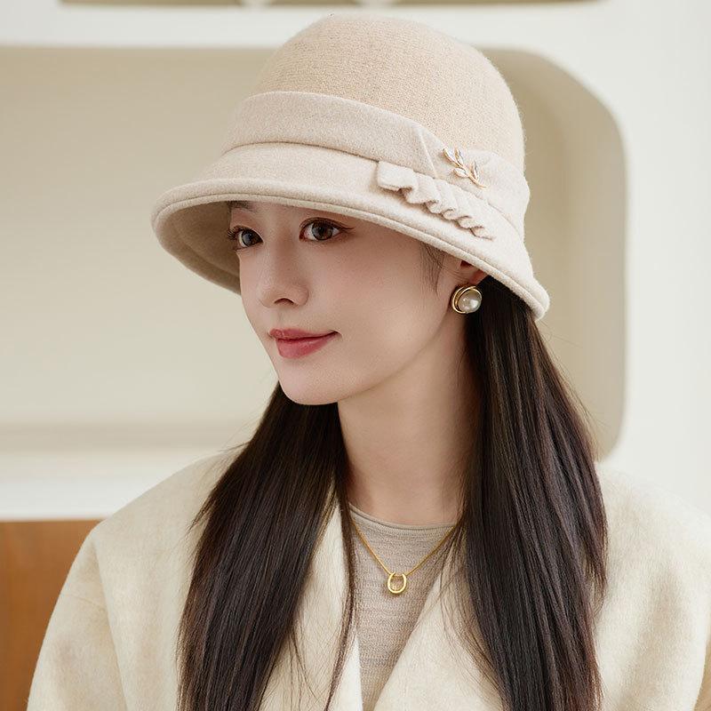 New Wool Retro Fashion Bucket Hat Autumn and Winter Women's Warm Fashion Basin Hat