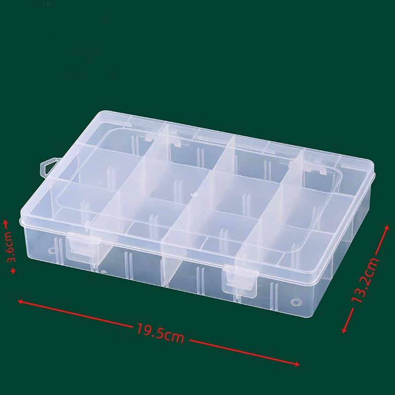 

Adjustable Dividers Plastic Organizer Box - 12/24 Grids Craft Storage Bead Box Fishing Tackle Jewelry Storage Solution