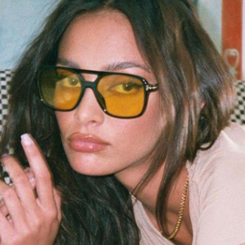 T Şeklinde Çift Kirişli Moda Güneş Gözlüğü Trend Güneş Gözlüğü Retro Moda Güneş Gözlüğü Kadın