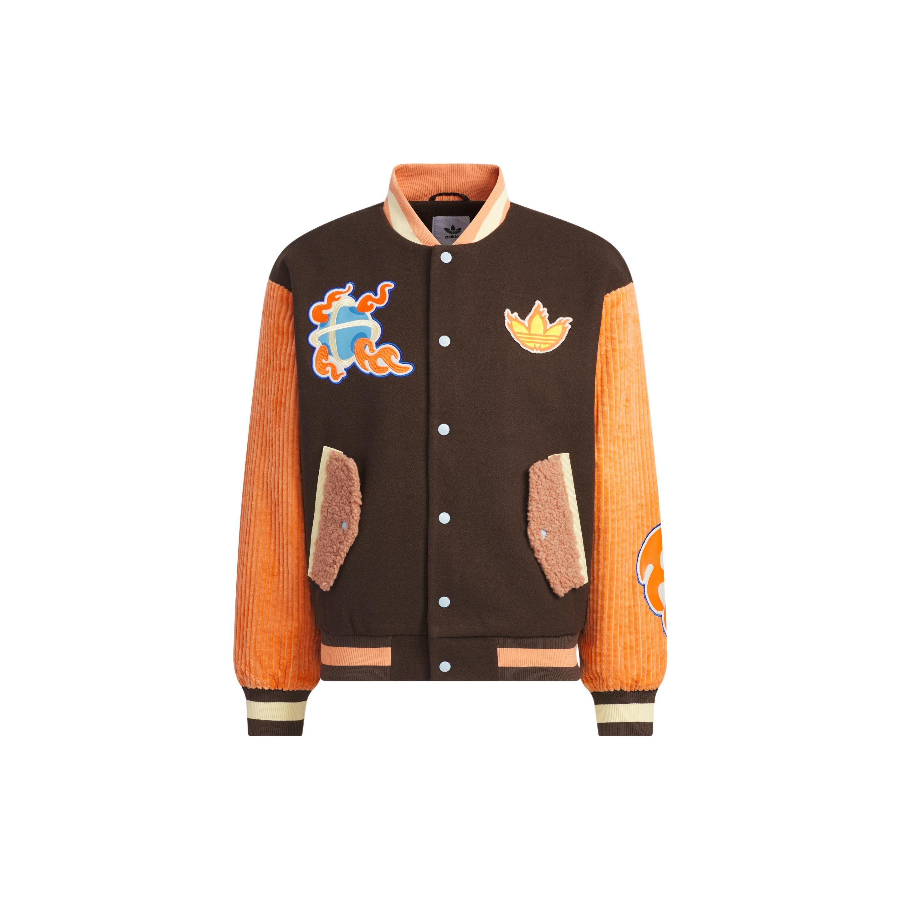 

Adidas Originals Year Of The Rabbit Unisex Varsity Bomber Jacket Brown HY7247 XS