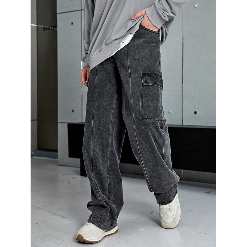 KOTTY Men s Mid Rise Solid Cargo Jeans Rich Black 28 чёрный