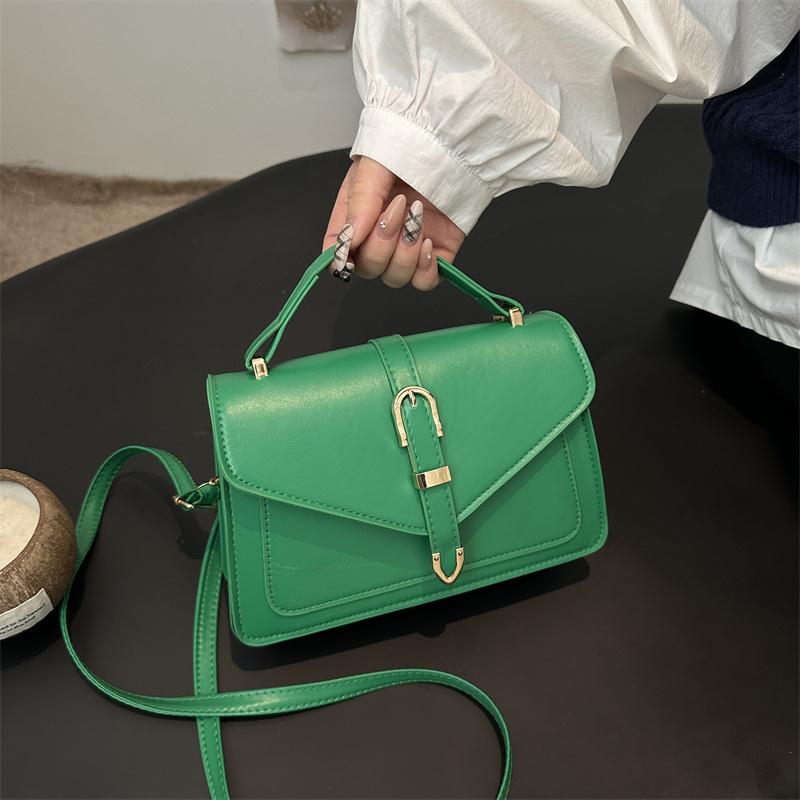 Fashiable Retro Korean Style Single Shoulder Handbag Women's Square Bag Simple PU Leather Spring New Arrival Handbags