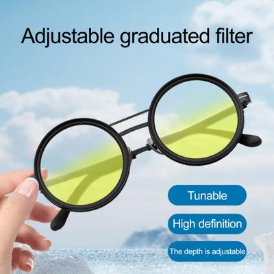 Adjustable Tint Sunglasses for Men Women UV Protection Round Polarized Sunglasses Retro Circle Eyeglass with Gradient Lenses for Beach Driving Fishing