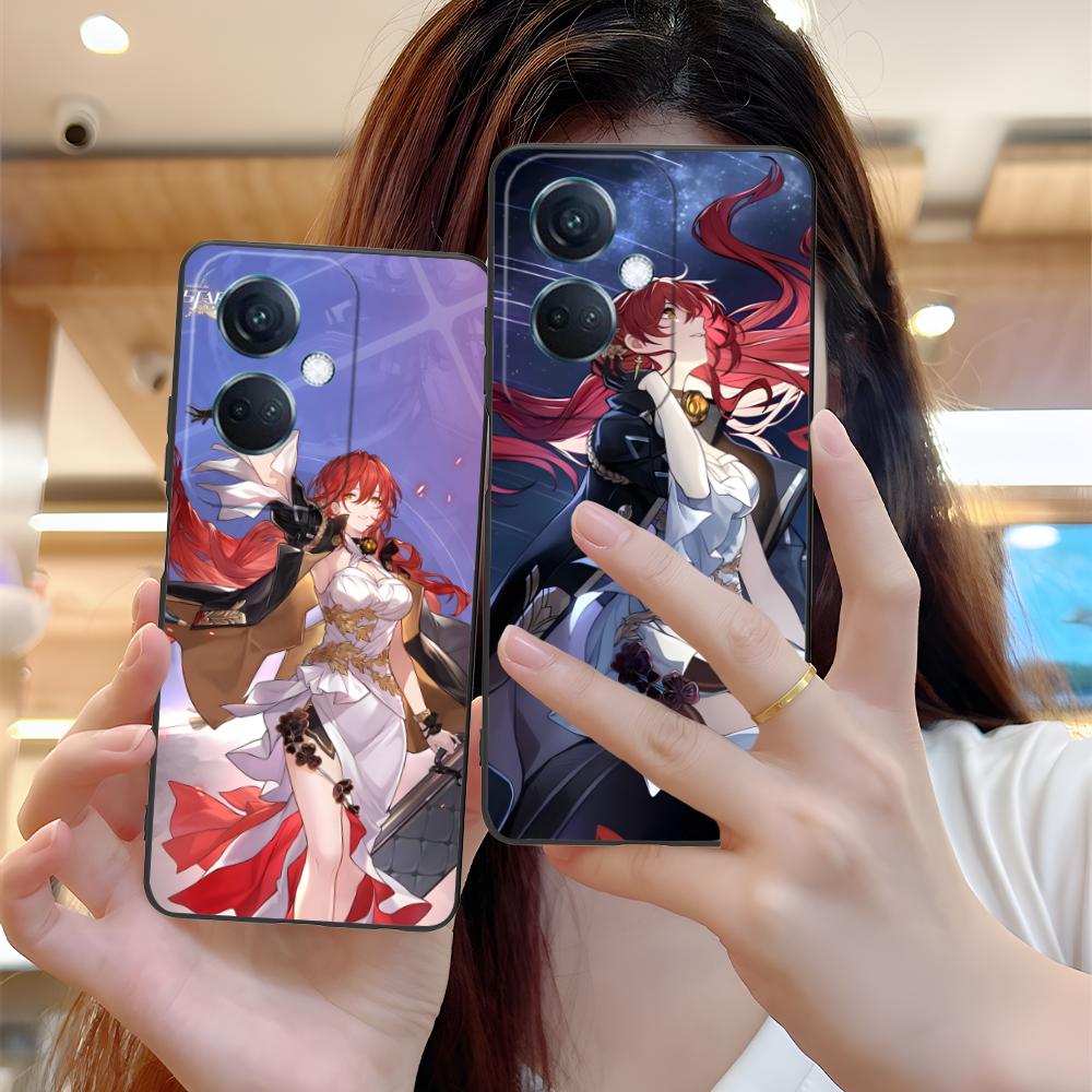 HSR Himeko Matte TPU Mobile Phone Case for OPPO Reno 14 13 12 11 10 9 8 7 6 5 F T Pro 5G Colorful Printing Cover