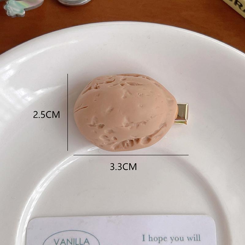 Fată Inimă Drăguț Mic dejun Agraf Simulare Mâncare Agraf Rășină Accesorii pentru păr