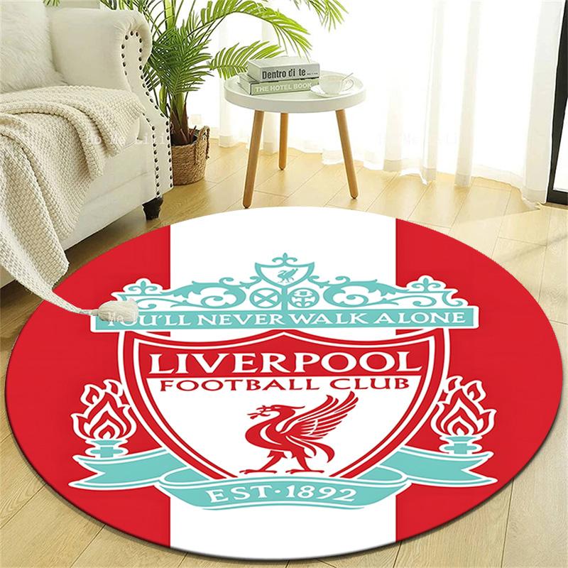 1pc L-Liverpool Print Round Carpet Chair Round Carpet Suitable for Bedroom Living Room Home Decorative Carpet