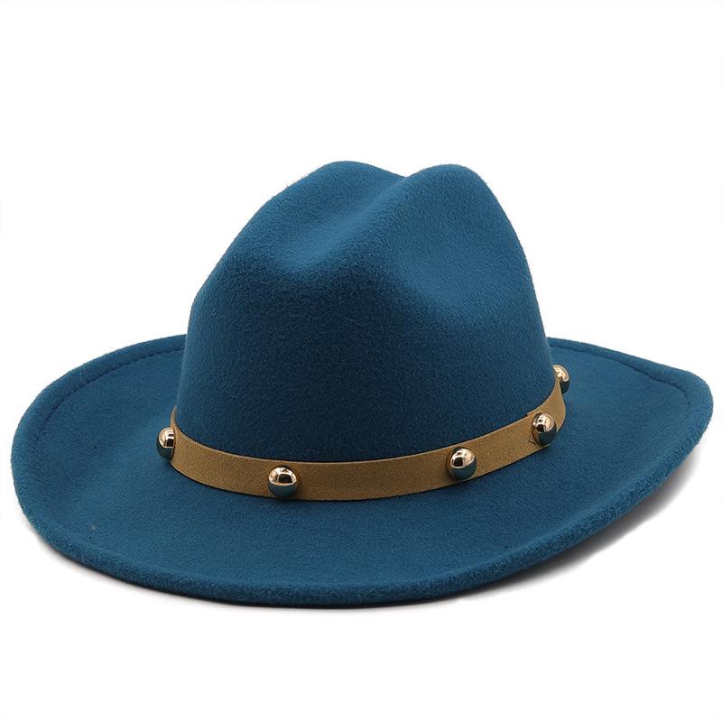 Wool Top Hat, European, American Autumn and Winter Retro Gentleman and Gentleman, Jazz, Flat Brim, Felt, Upturned Edge, Big Eaves Hat