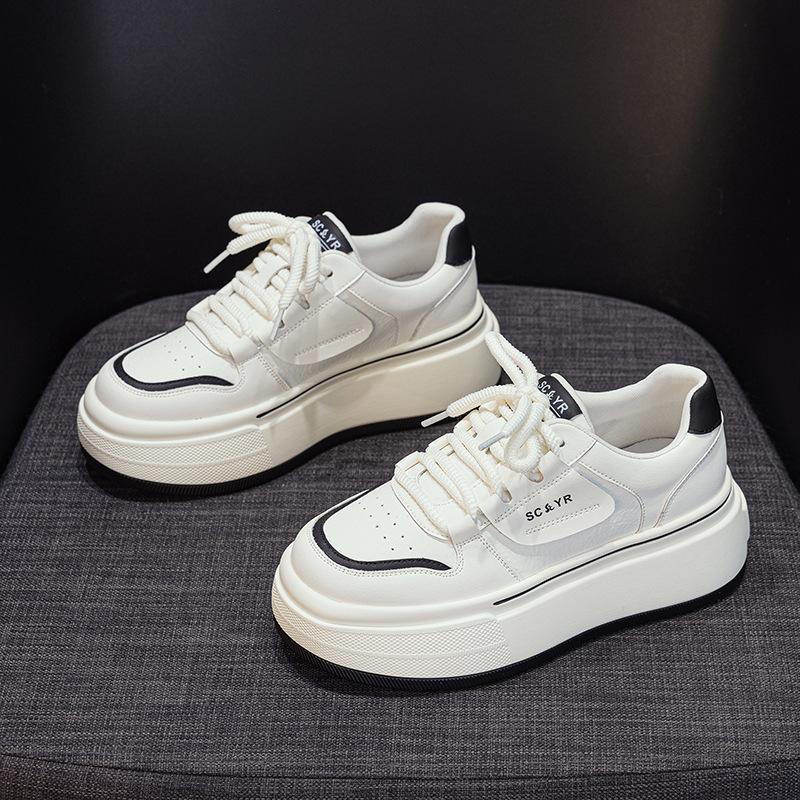Platform White Shoes Women's 2025 Spring New Internet Celebrity Ankara Red Casual Fashion Sports Board Shoes Student Women's Shoes