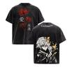 Vintage Washed Cotton Summer Short Sleeve T-shirt With Gabimaru Graphic From Japanese Anime Hell's Paradise T-shirt