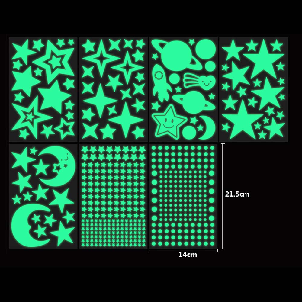 Bedroom Ceilling Home Decor Glow In Dark Moon Universe 3D Luminous Fluorescent Bubble Sticker Stars Dots Kid Room Wall Art Decor