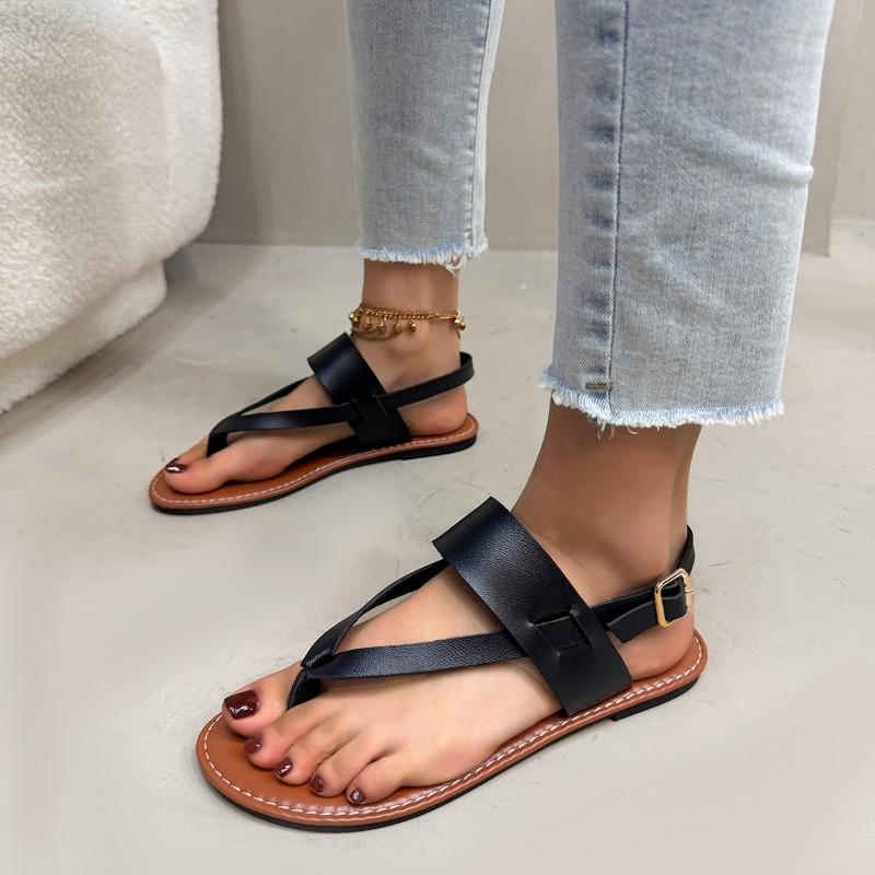 Moteriški minimalistiniai sandalai Naujos mados plokščios basutės Vasaros lauko paplūdimio atostogos Laisvalaikis Moteriški batai