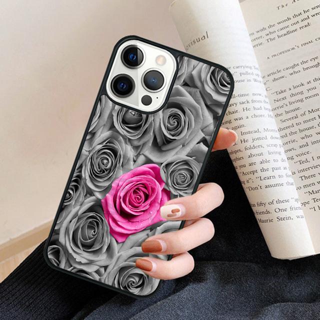 Elegant Vintage Floral Rose Phone Case Back Cover for iPhone 17 Air 16 15 14 13 11 12 Pro Max Plus Fundas Coque