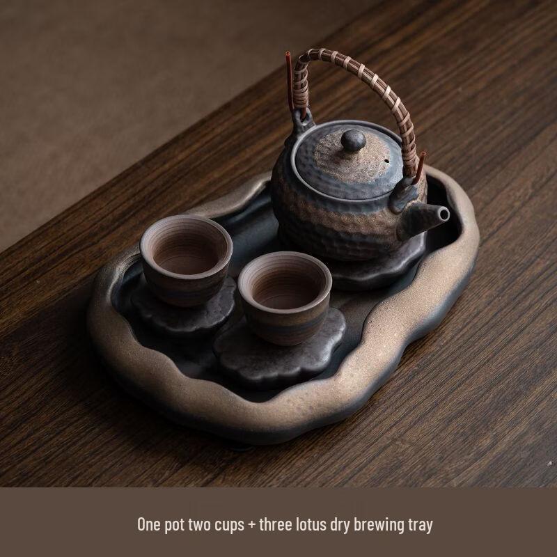 

Vintage Ceramic Tea Set with Dry Tea Tray