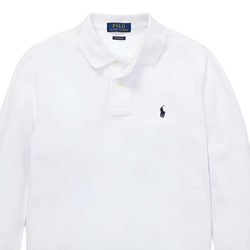 Polo Ralph Lauren Kids Logo Icon Button Fit Straight Long Sleeve T-Shirt Kids tops White CWPOKNIY6820119-100