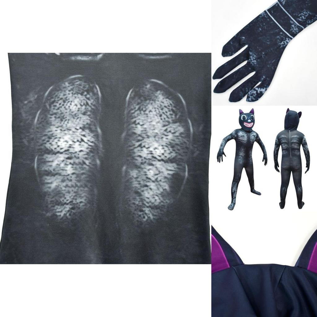 Scary Cartoon Cat Cosplay Costume Suit Perfect For Halloween Party And Theme Activities!