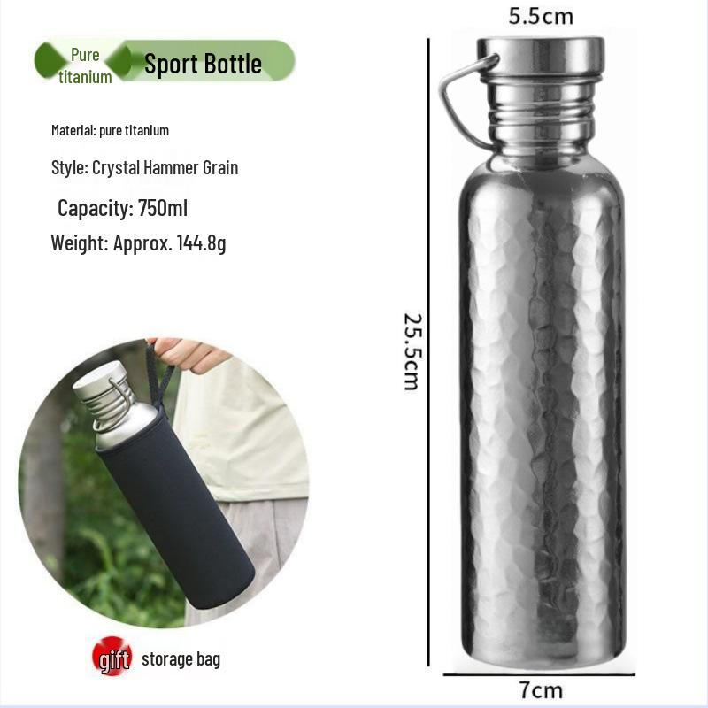 Titanium Sportwaterfles - Draagbaar, Lichtgewicht, Kookbaar voor Fietsen, Reizen, Kamperen
