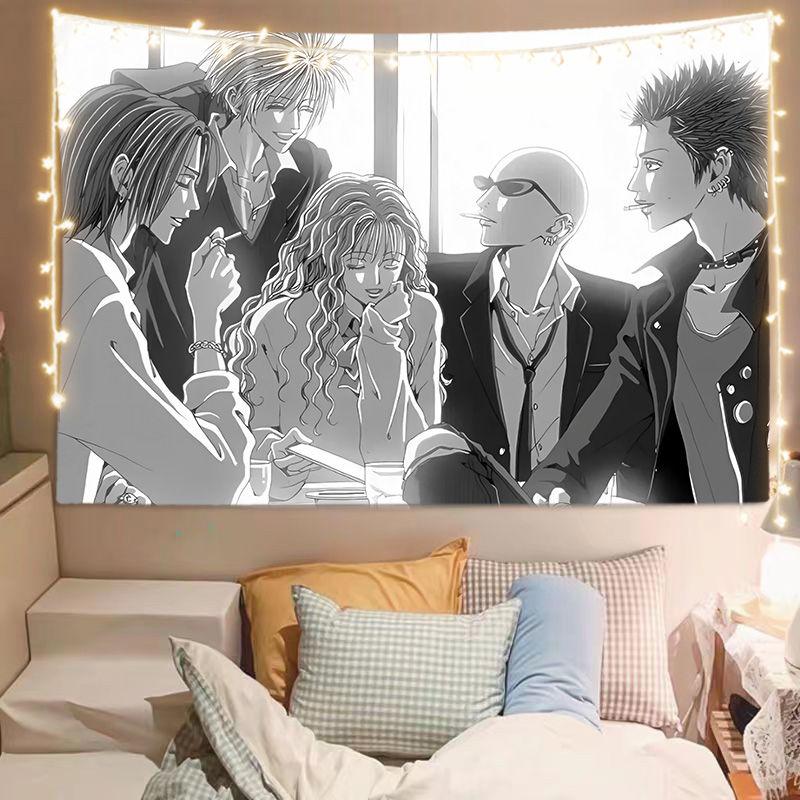 

Popular Japanese Anime Poster Tapestry NANA Wall Hanging Cloth Bedroom Aesthetic Home Decoration Birthday Banner Wall Art Decor 74x94cm(29x37in)
