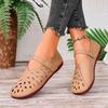 Fashion Hot Sale 2025 Summer Round Toe Women's Soft Bottom Flats Classics Shallow Outdoor Flats for Women Hollow Daily Plus Size Shoes