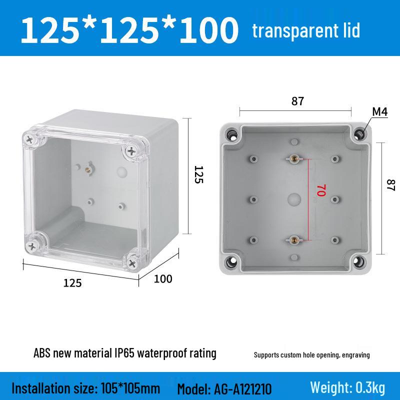 Outdoor Waterproof ABS Power Supply & Monitoring Socket Box with Wiring Terminal & Button