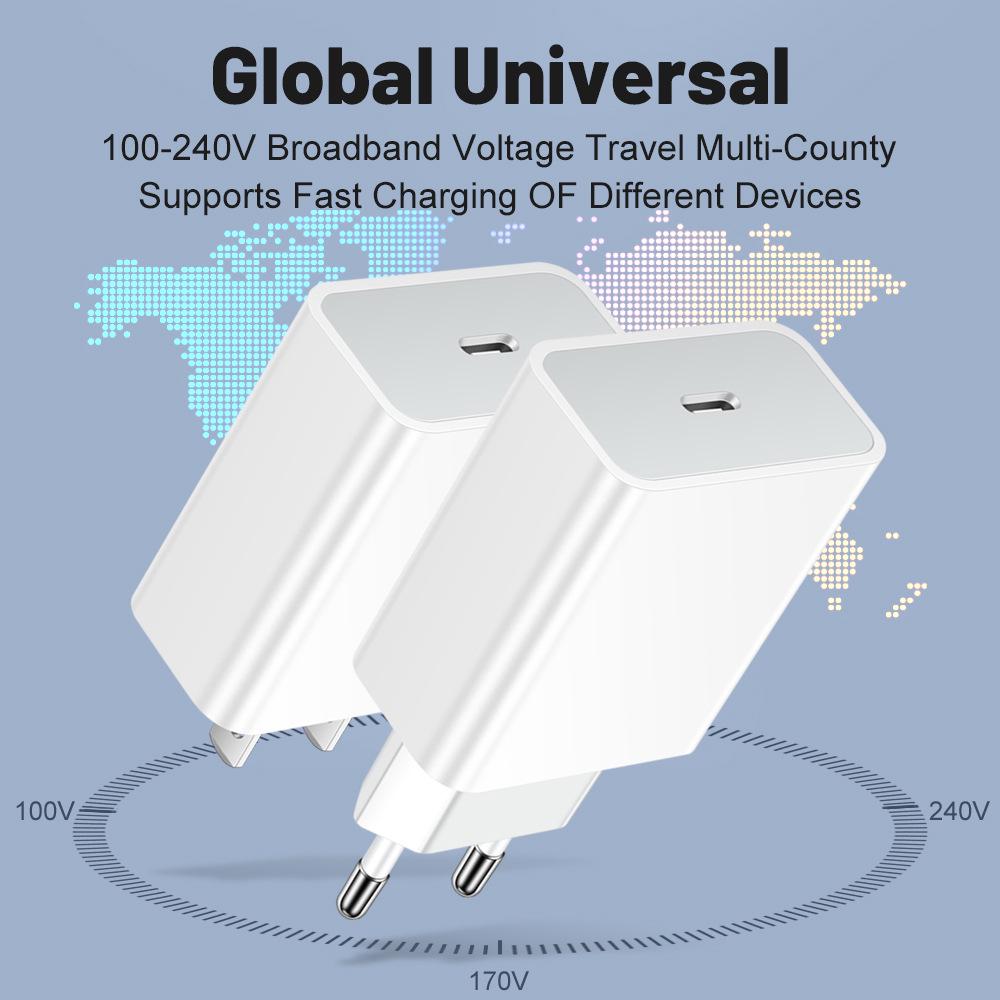 20W QC3.0 PD Travel Charger with US/EU/UK Plug