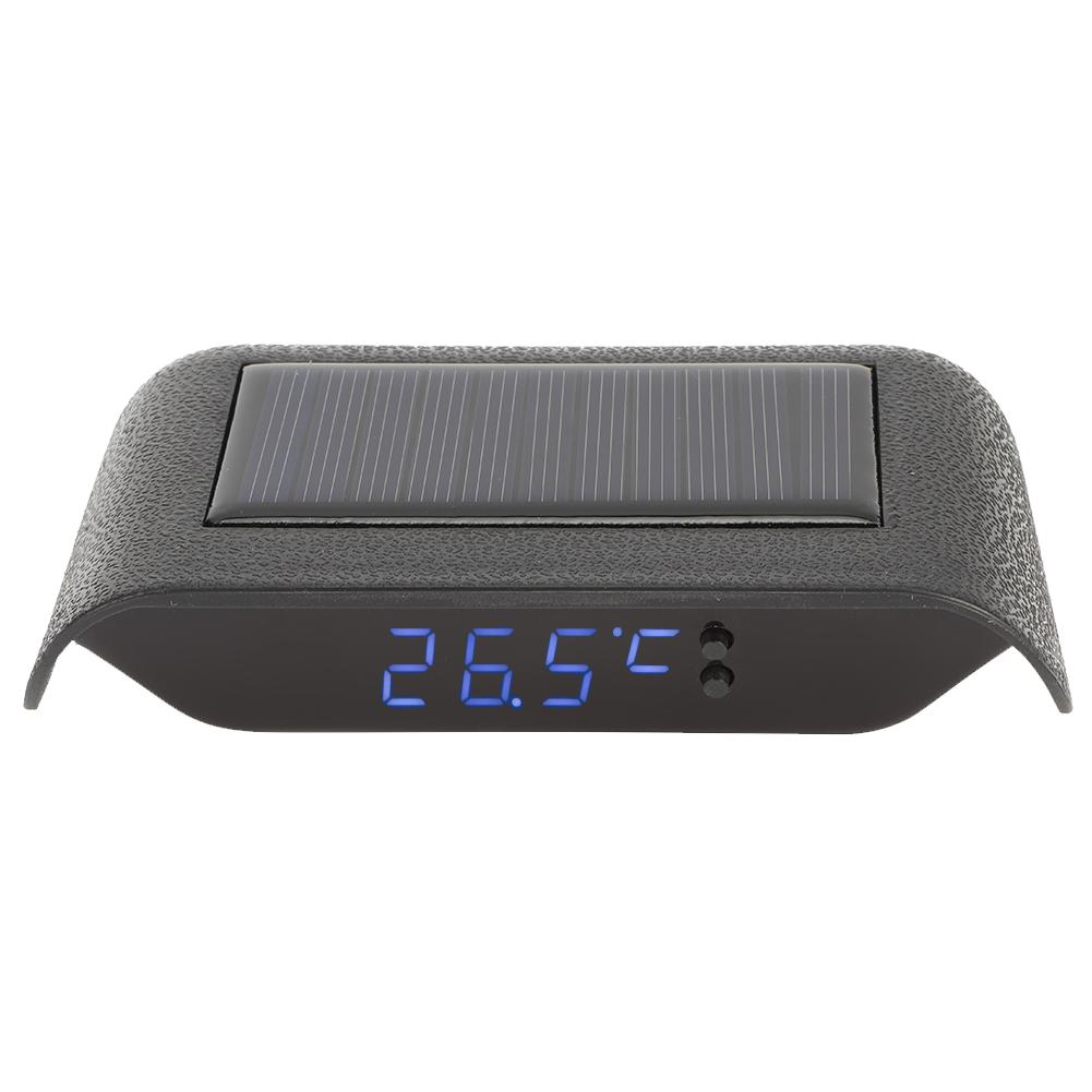 Zegar Solarny Przenośny LED Świecący Zegar Cyfrowy do Pojazdu Auto Samochodu Ciężarowego Akcesorium DekoracjaNiebieski