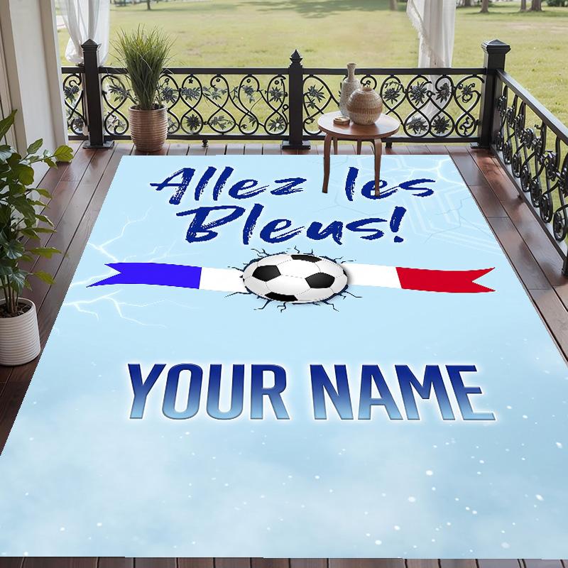 Custom Text Printed Rug France national football team Non Slip Floor Carpet For Home Room Decor